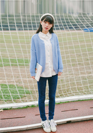 春天+开衫+小清新 不挑身材显清新细腻温婉范(1)