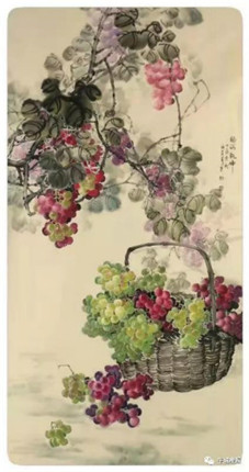 河北女画家潘丽君，纸上葡萄鲜翠欲滴(图3)