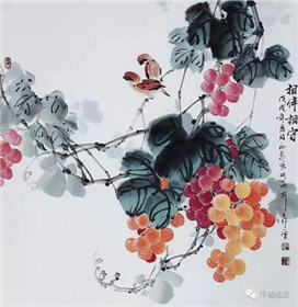 河北女画家潘丽君，纸上葡萄鲜翠欲滴(图6)