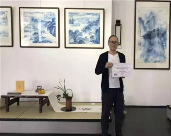 孙才祥青花禅意山水画展在厦门惠和石文化园吉祥开幕(9)