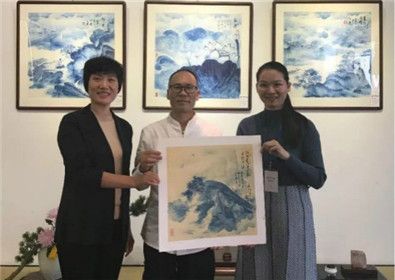 孙才祥青花禅意山水画展在厦门惠和石文化园吉祥开幕(12)