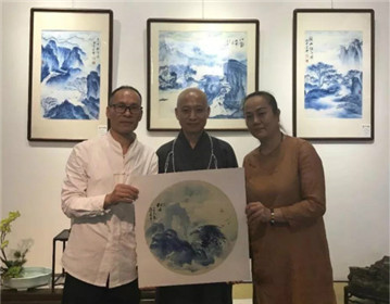 孙才祥青花禅意山水画展在厦门惠和石文化园吉祥开幕(13)