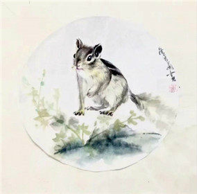 侯晋兰金鼠迎春书画作品欣赏(7)