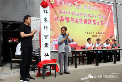 白水县林皋镇书画社揭牌成立书画展(3)