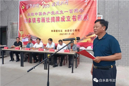 白水县林皋镇书画社揭牌成立书画展(12)