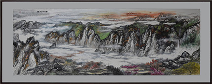 王树潮《秦岭风光》国画作品入驻第十四届全运会(1)