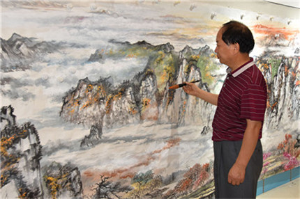 王树潮《秦岭风光》国画作品入驻第十四届全运会(5)